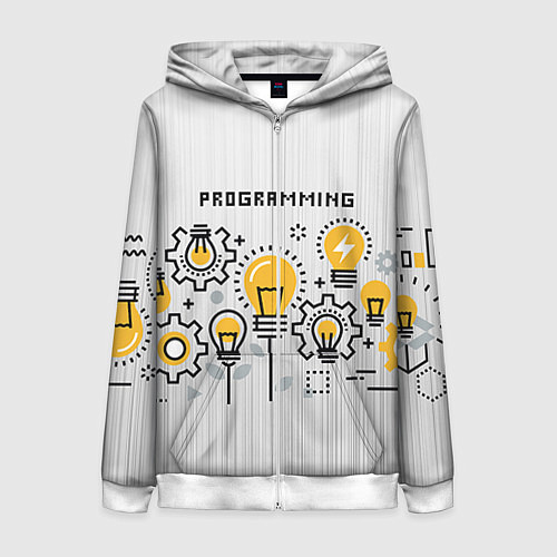Женская толстовка на молнии Программирование 1 / 3D-Белый – фото 1