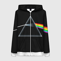 Толстовка на молнии женская Pink floyd, цвет: 3D-белый