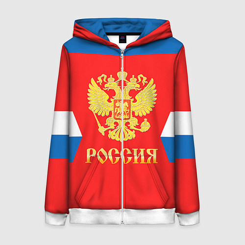 Женская толстовка на молнии Сборная РФ: #77 TELEGIN / 3D-Белый – фото 1