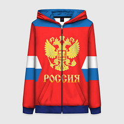 Толстовка на молнии женская Сборная РФ: #8 OVECHKIN, цвет: 3D-синий