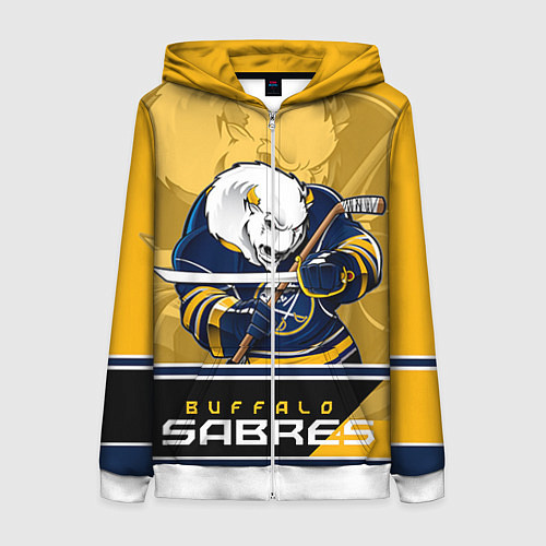 Женская толстовка на молнии Buffalo Sabres / 3D-Белый – фото 1