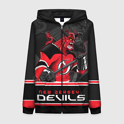 Толстовка на молнии женская New Jersey Devils, цвет: 3D-черный