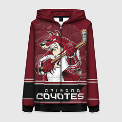 Толстовка на молнии женская Arizona Coyotes, цвет: 3D-черный