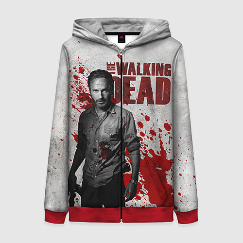 Женская толстовка на молнии Walking Dead: Rick Grimes / 3D-Красный – фото 1