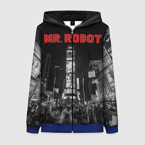 Женская толстовка на молнии Mr. Robot City / 3D-Синий – фото 1