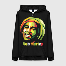 Женская толстовка на молнии Bob Marley Smile