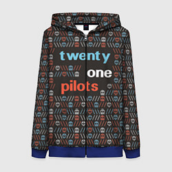 Толстовка на молнии женская Twenty One Pilots, цвет: 3D-синий