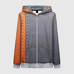 Женская толстовка на молнии Кожа