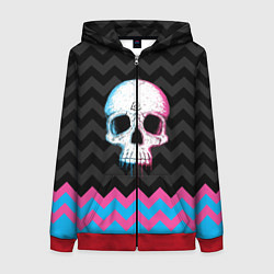 Женская толстовка на молнии Colored Skull
