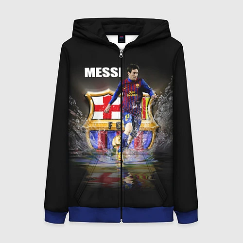 Женская толстовка на молнии Messi FCB / 3D-Синий – фото 1