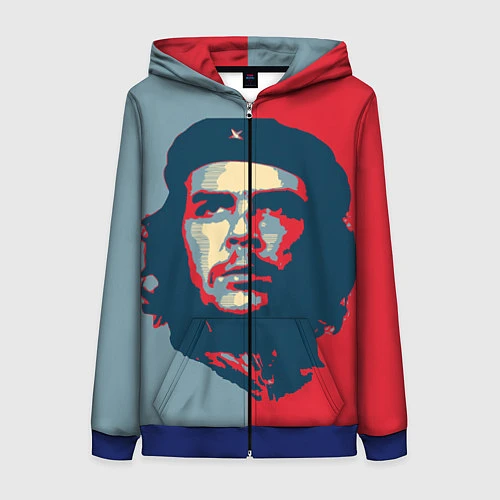 Женская толстовка на молнии Che Guevara / 3D-Синий – фото 1