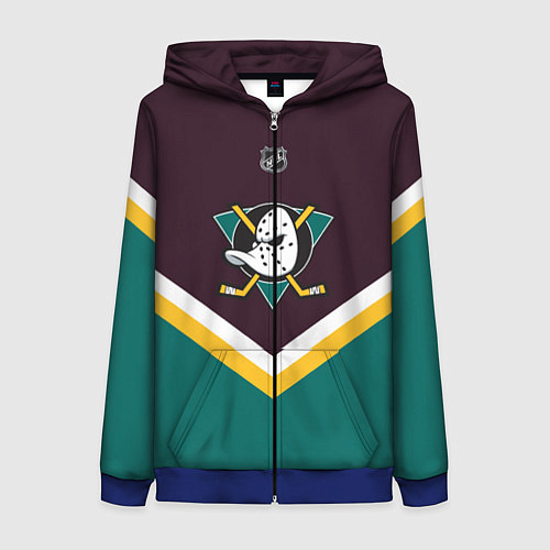 Женская толстовка на молнии NHL: Anaheim Ducks / 3D-Синий – фото 1