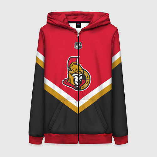 Женская толстовка на молнии NHL: Ottawa Senators / 3D-Красный – фото 1