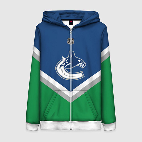 Женская толстовка на молнии NHL: Vancouver Canucks / 3D-Белый – фото 1