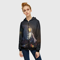 Толстовка на молнии женская Stars, цвет: 3D-черный — фото 2