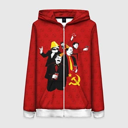 Толстовка на молнии женская Communist Party, цвет: 3D-белый