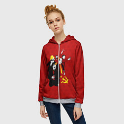 Толстовка на молнии женская Communist Party, цвет: 3D-меланж — фото 2