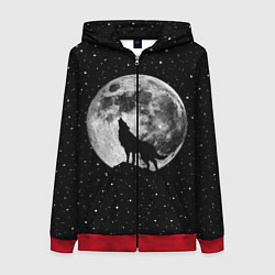 Женская толстовка на молнии Лунный волк