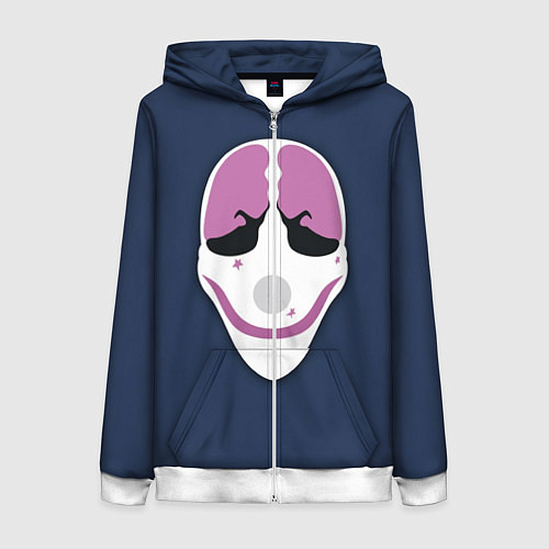 Женская толстовка на молнии Payday Face / 3D-Белый – фото 1