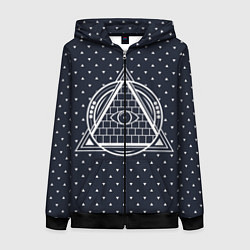 Толстовка на молнии женская Illuminati, цвет: 3D-черный