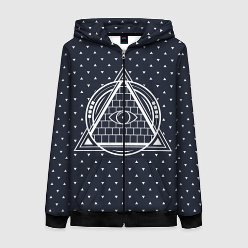Женская толстовка на молнии Illuminati / 3D-Черный – фото 1