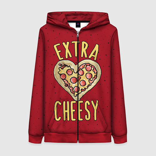 Женская толстовка на молнии Extra Cheesy / 3D-Красный – фото 1