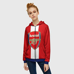 Толстовка на молнии женская Arsenal FC: Red line, цвет: 3D-синий — фото 2