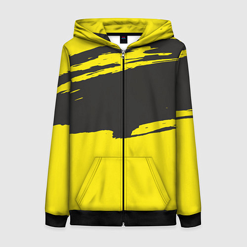 Женская толстовка на молнии Чёрно-жёлтый / 3D-Черный – фото 1