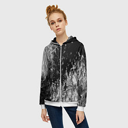 Толстовка на молнии женская GRAY&BLACK, цвет: 3D-белый — фото 2