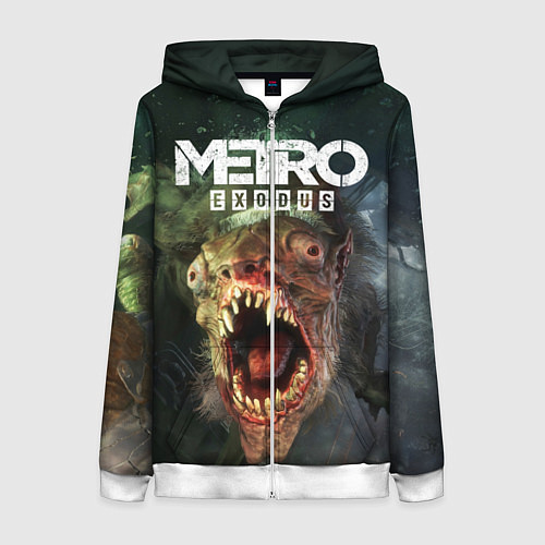 Женская толстовка на молнии Metro Exodus / 3D-Белый – фото 1