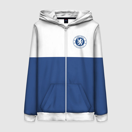 Женская толстовка на молнии Chelsea FC: Light Blue / 3D-Белый – фото 1