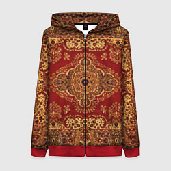 Толстовка на молнии женская Человек-ковер, цвет: 3D-красный