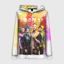 Толстовка на молнии женская Coldplay, цвет: 3D-белый