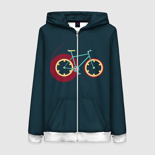 Женская толстовка на молнии Casette Bike / 3D-Белый – фото 1