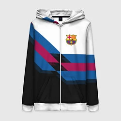 Толстовка на молнии женская Barcelona FC: Black style, цвет: 3D-белый