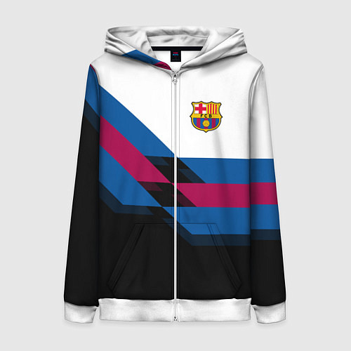 Женская толстовка на молнии Barcelona FC: Black style / 3D-Белый – фото 1