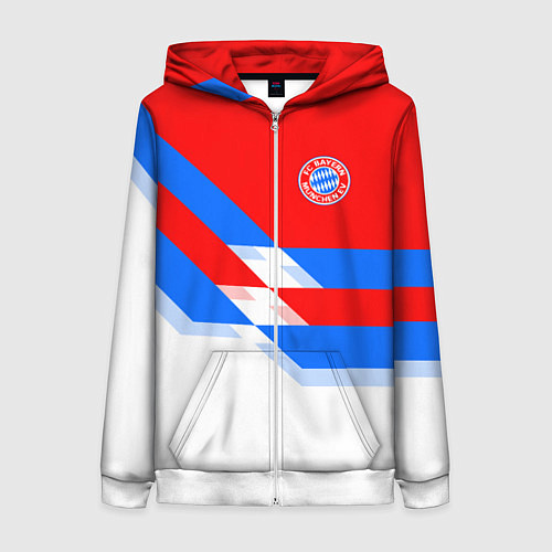 Женская толстовка на молнии Bayern FC: White style / 3D-Белый – фото 1