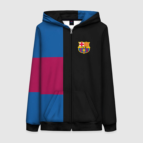 Женская толстовка на молнии Barcelona FC: Black style / 3D-Черный – фото 1