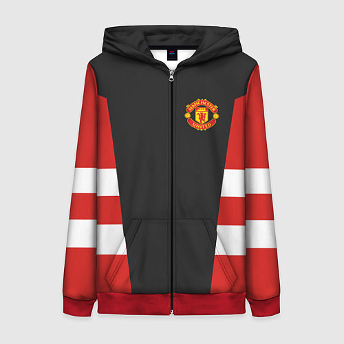 Женская толстовка на молнии Man UTD FC: Vintage 2018 / 3D-Красный – фото 1