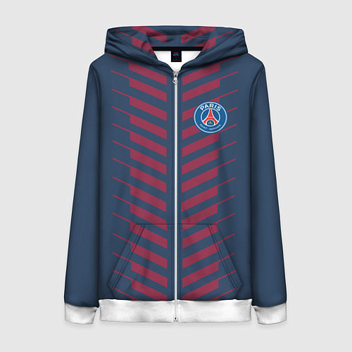 Женская толстовка на молнии FC PSG: Creative / 3D-Белый – фото 1