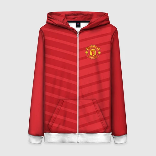 Женская толстовка на молнии FC Manchester United: Reverse / 3D-Белый – фото 1