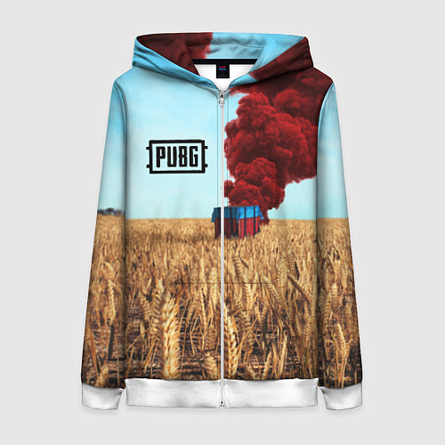 Женская толстовка на молнии PUBG Box / 3D-Белый – фото 1