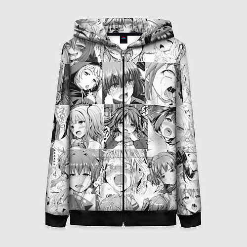 Женская толстовка на молнии Японская анимация компиляция / 3D-Черный – фото 1