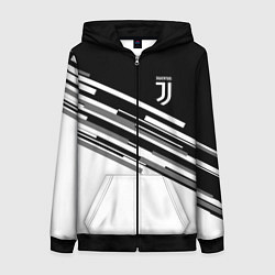 Толстовка на молнии женская FC Juventus: B&W Line, цвет: 3D-черный