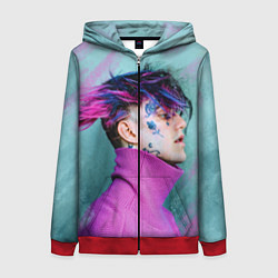 Толстовка на молнии женская Lil Peep: Neon Style, цвет: 3D-красный