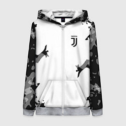 Толстовка на молнии женская FC Juventus: White Original, цвет: 3D-меланж