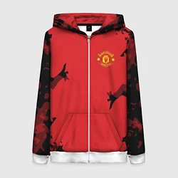 Толстовка на молнии женская FC Manchester United: Red Original, цвет: 3D-белый