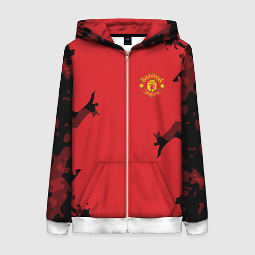 Женская толстовка на молнии FC Manchester United: Red Original / 3D-Белый – фото 1