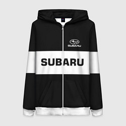 Толстовка на молнии женская Subaru: Black Sport, цвет: 3D-белый