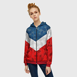 Толстовка на молнии женская Форма России, цвет: 3D-красный — фото 2